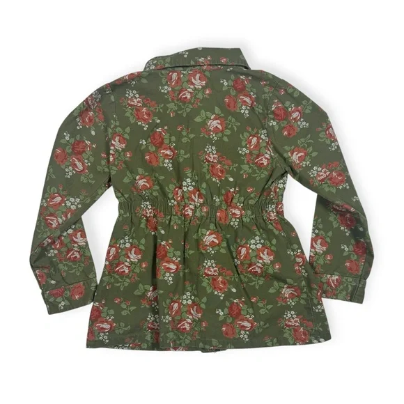Little Lass Floral Jacket Green - Picture 3 of 6